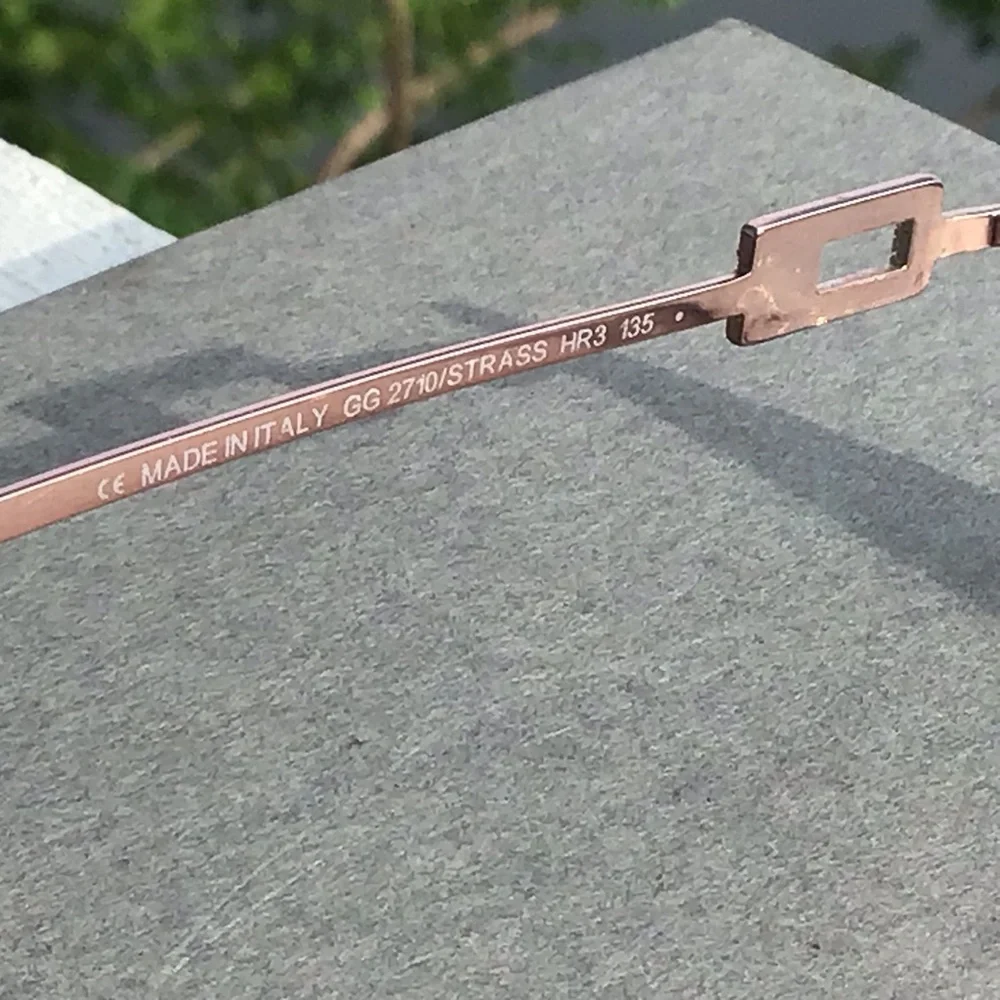 Gucci Rose Gold Frames GG2710 / Strass HR3 Eyeglasses Made in Italy